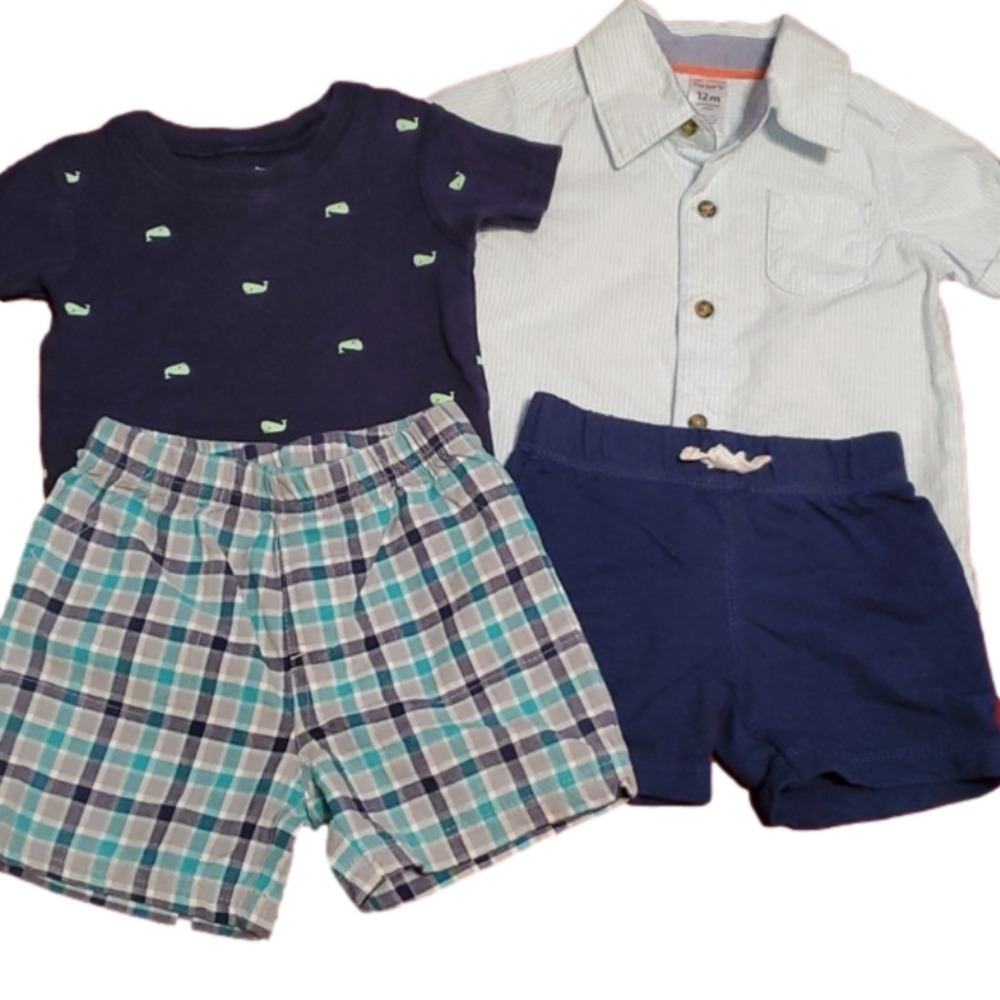 Carter's Infant 4pc Shorts Tops  Bundle Size 12 Months